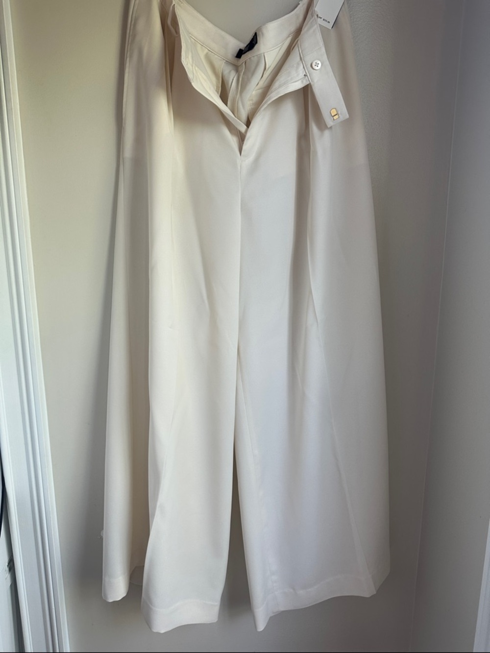 NWT Lauren Ralph Lauren Cream Wide-Leg Trousers Sz 16